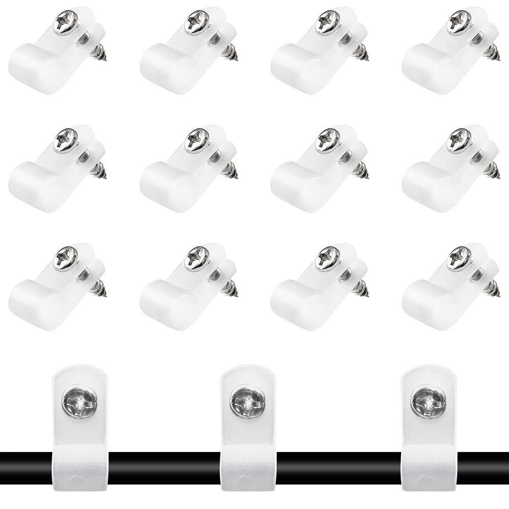 50 Pcs 3/8 Inch R-Type Clip Clamp, Nylon P-Type Mounting Clips, Cable Clip Wi...