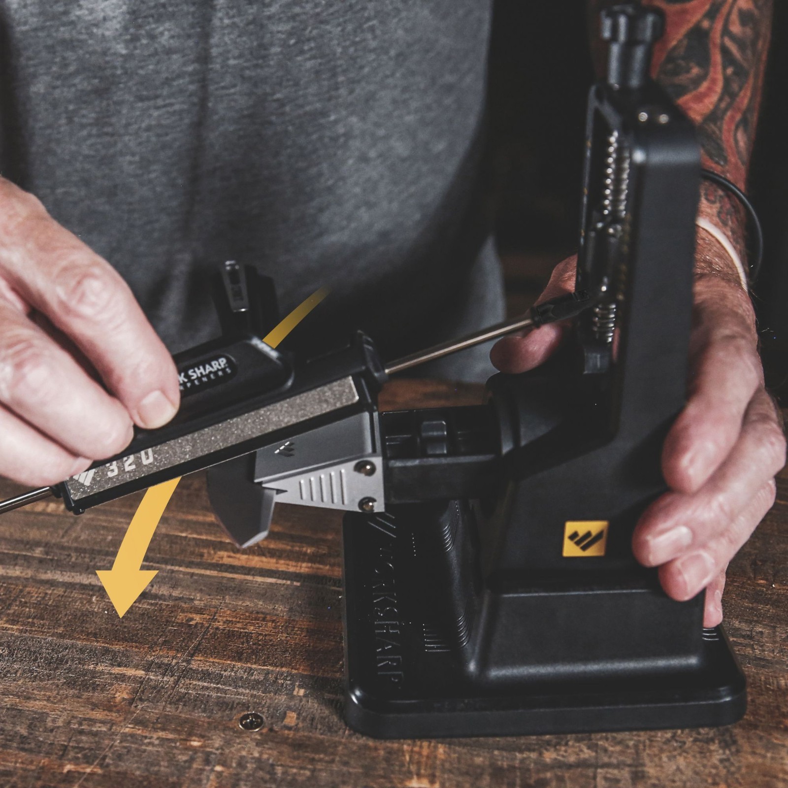 Work Sharp Precision Adjust Knife Sharpener 15°-30° Angle w/ Tri-Brasive Rod