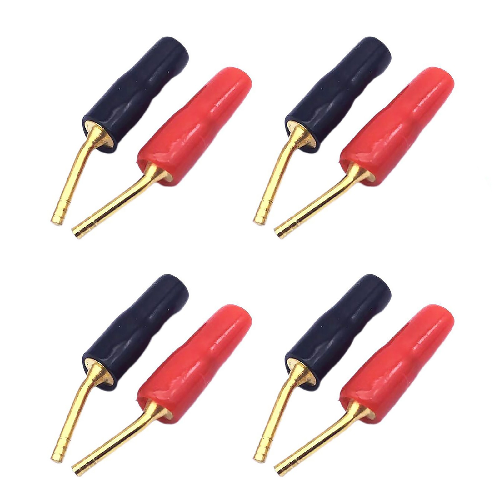 8Pcs Pure Copper Gold Plated 2mm Pin Banana Plug HIFI Speaker Cable Connector