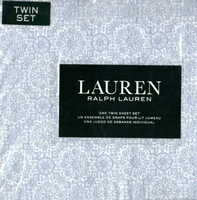 Brand New Ralph Lauren Twin Sheet Set Florentino Blue