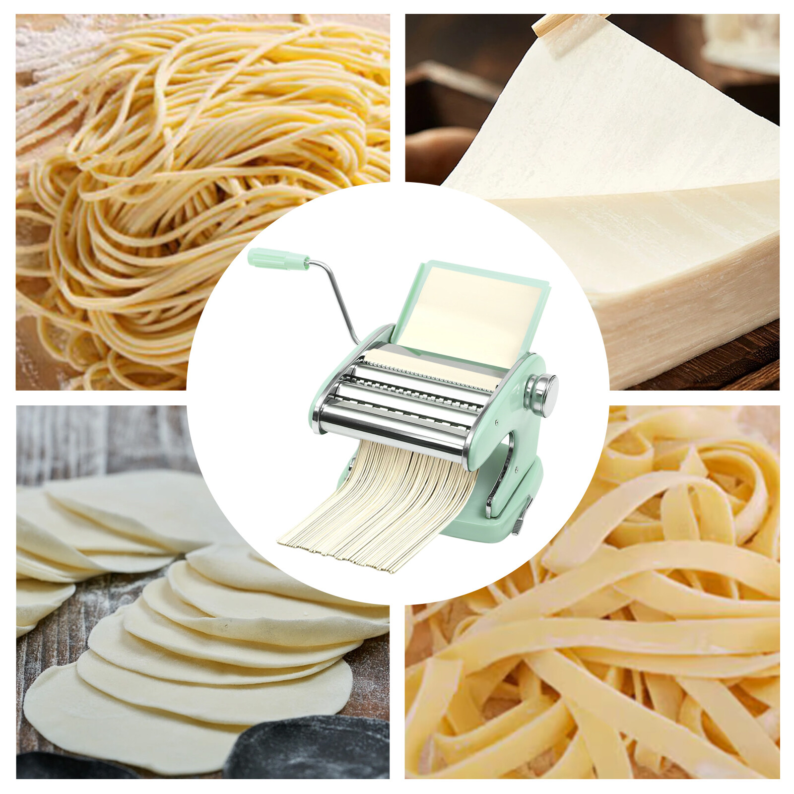 Pasta Maker Machine with 6 Adjustable Thickness Settings Dough Roller