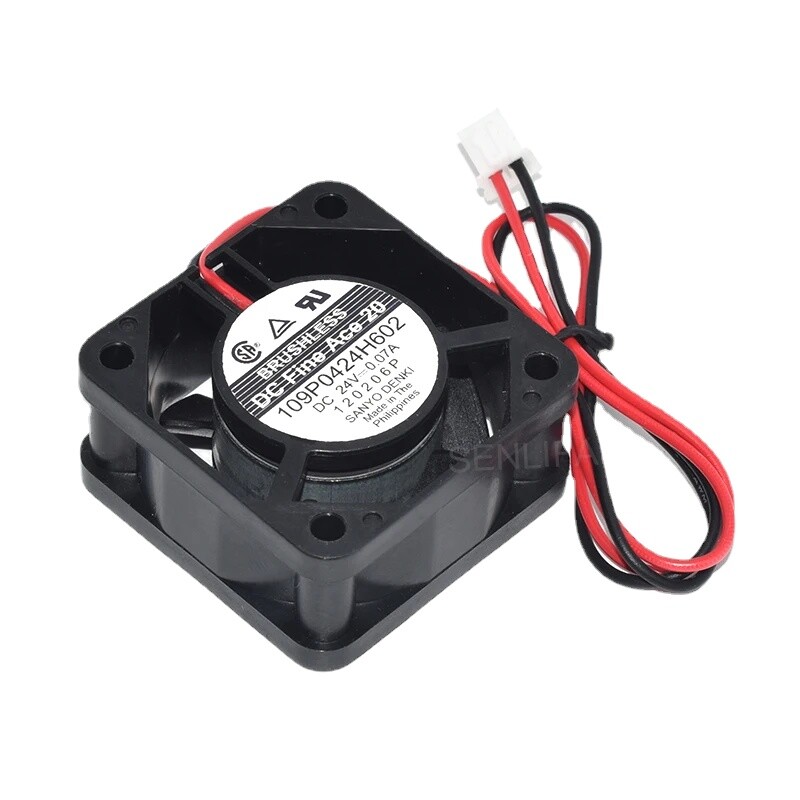 109P0424H602 DC24V 0.07A 40*40*20mm Two Wires Server Square Cooling Fan