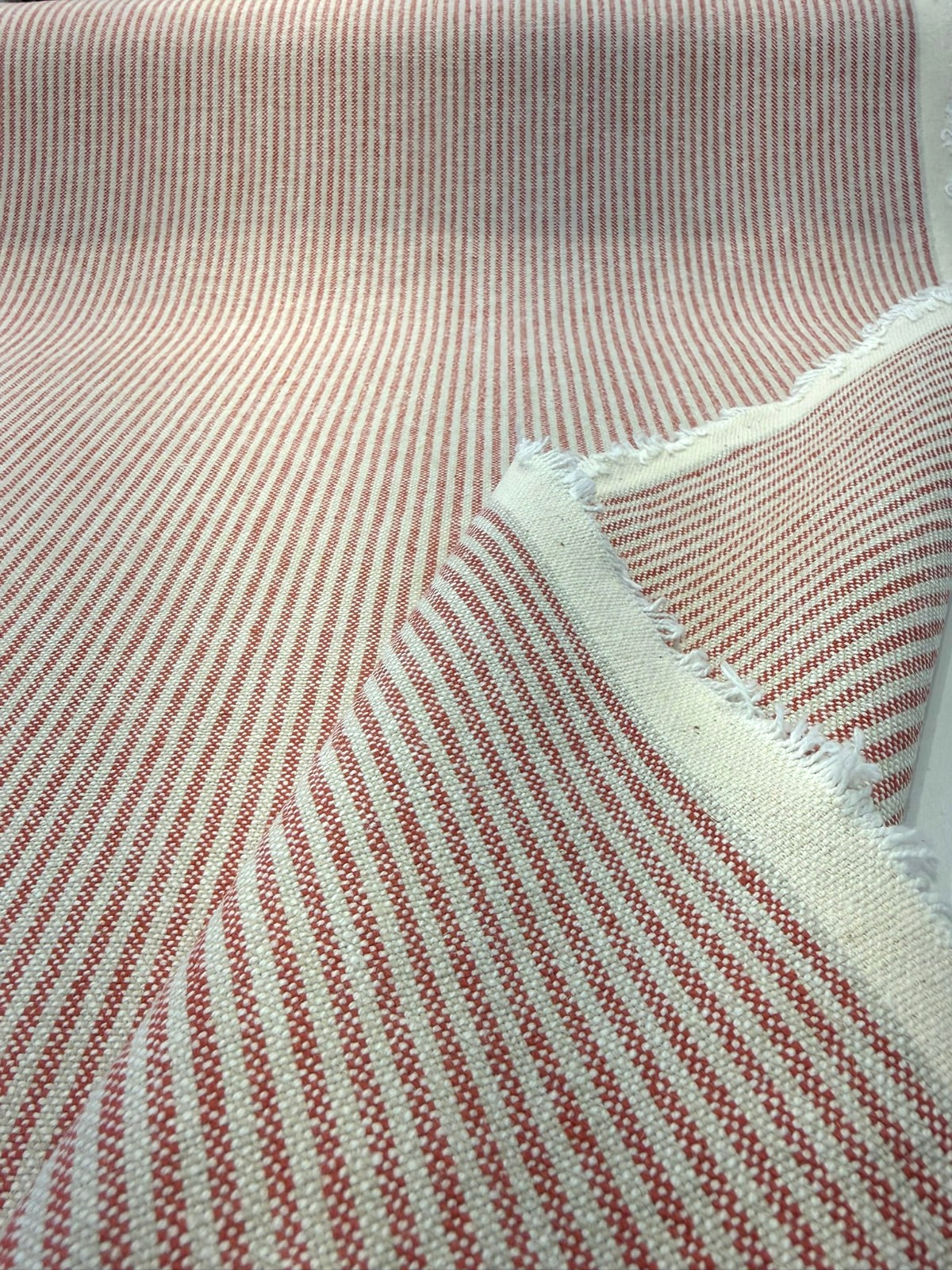 Cullen Ticking Stripe Bay Berry PK Drapery Upholstery Fabric By the Yard
