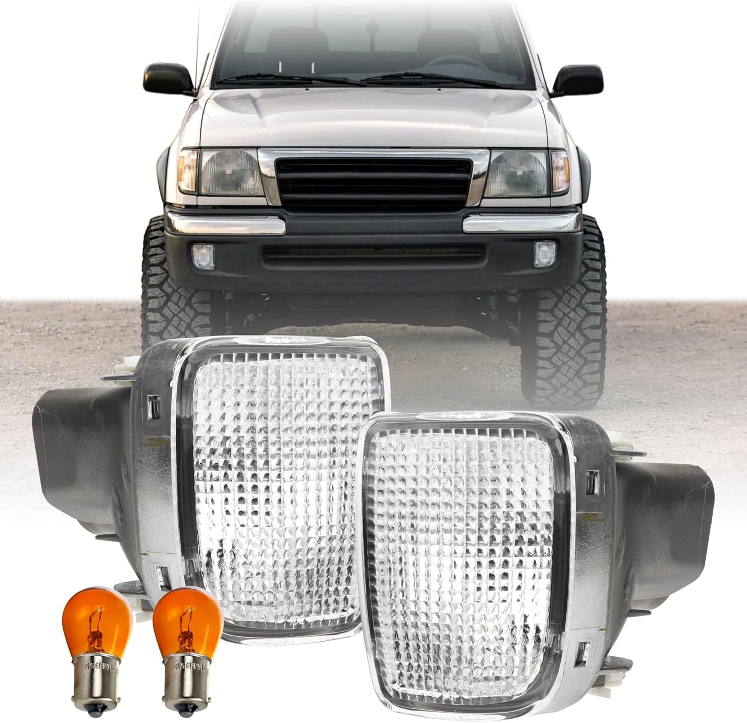 Tacoma 4WD Bumper Lights – Front Turn Signal Bumper Lamps (Left + Right) Pair -