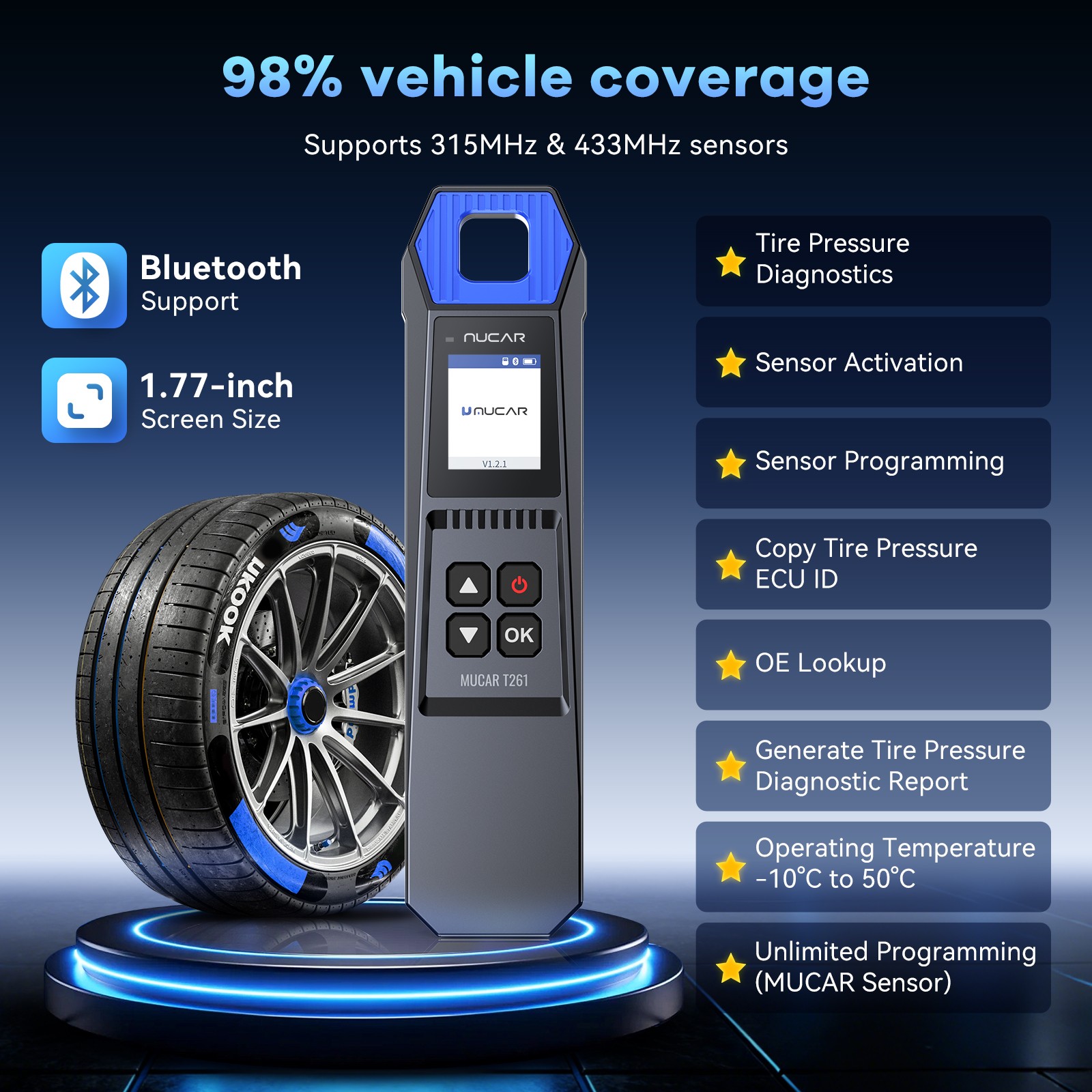 MUCAR 892BT+TPMS programmer AI-Diagnostic Scanner CANFD & DOIP 35 Resets T261 US