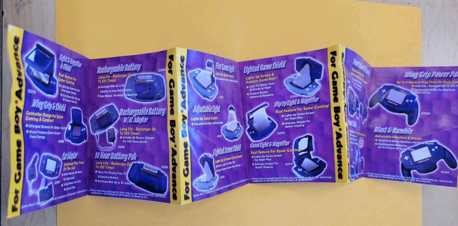Intec Gameboy Advance Accessory Fold Out Brochure