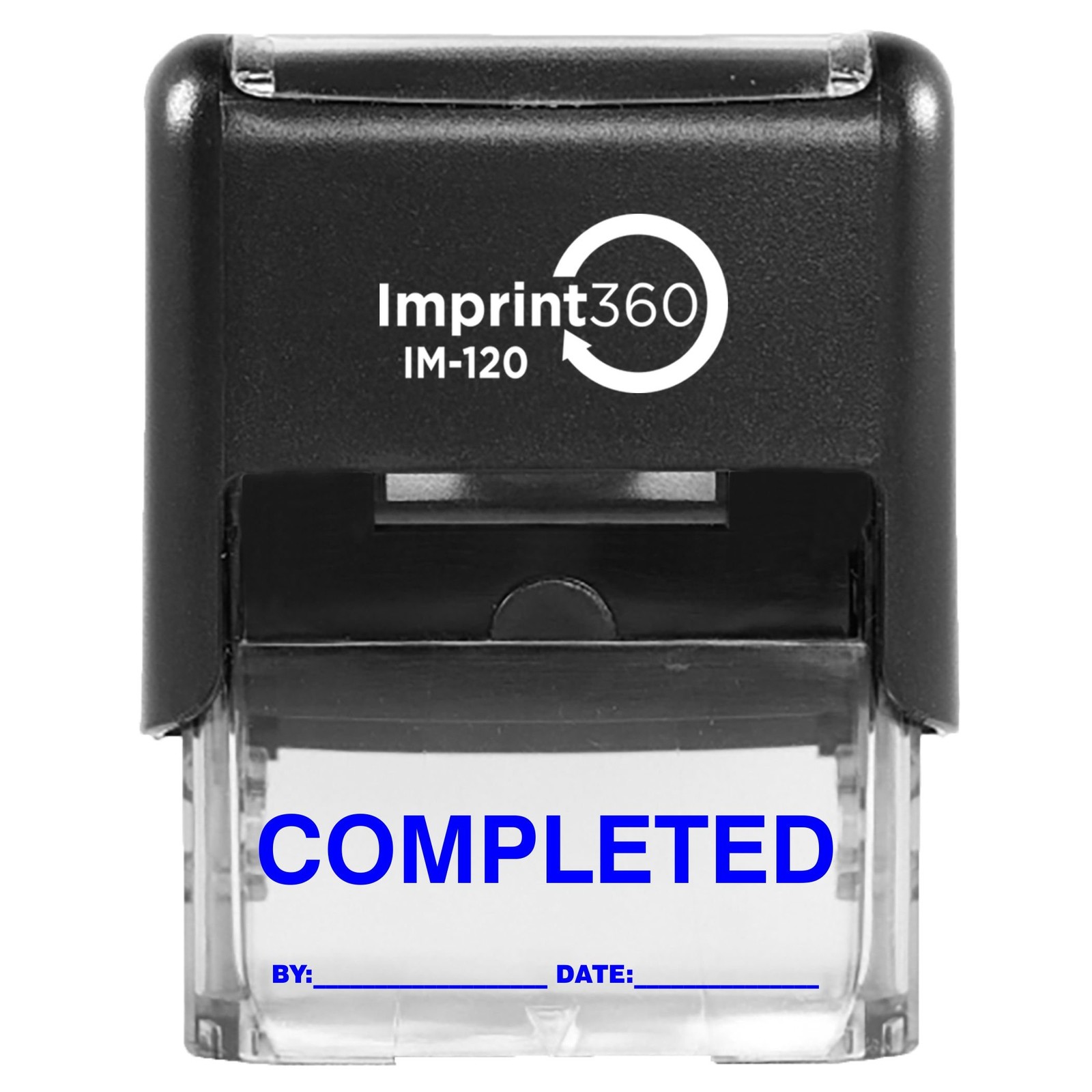 AS-IMP1108B - Completed Stamp with by & Date Blue Ink Heavy Duty Commerical S...
