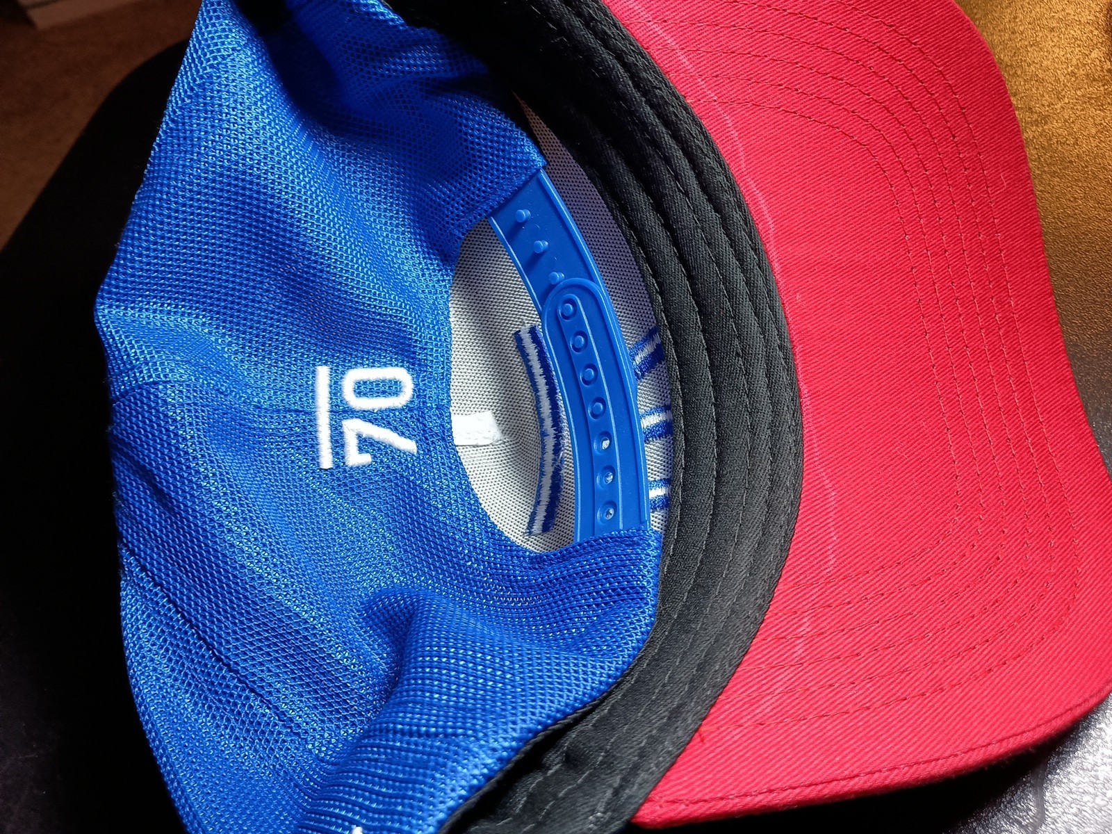 Sub 70 Golf Hat Cap Snap Back Adjustable Red Blue White mesh