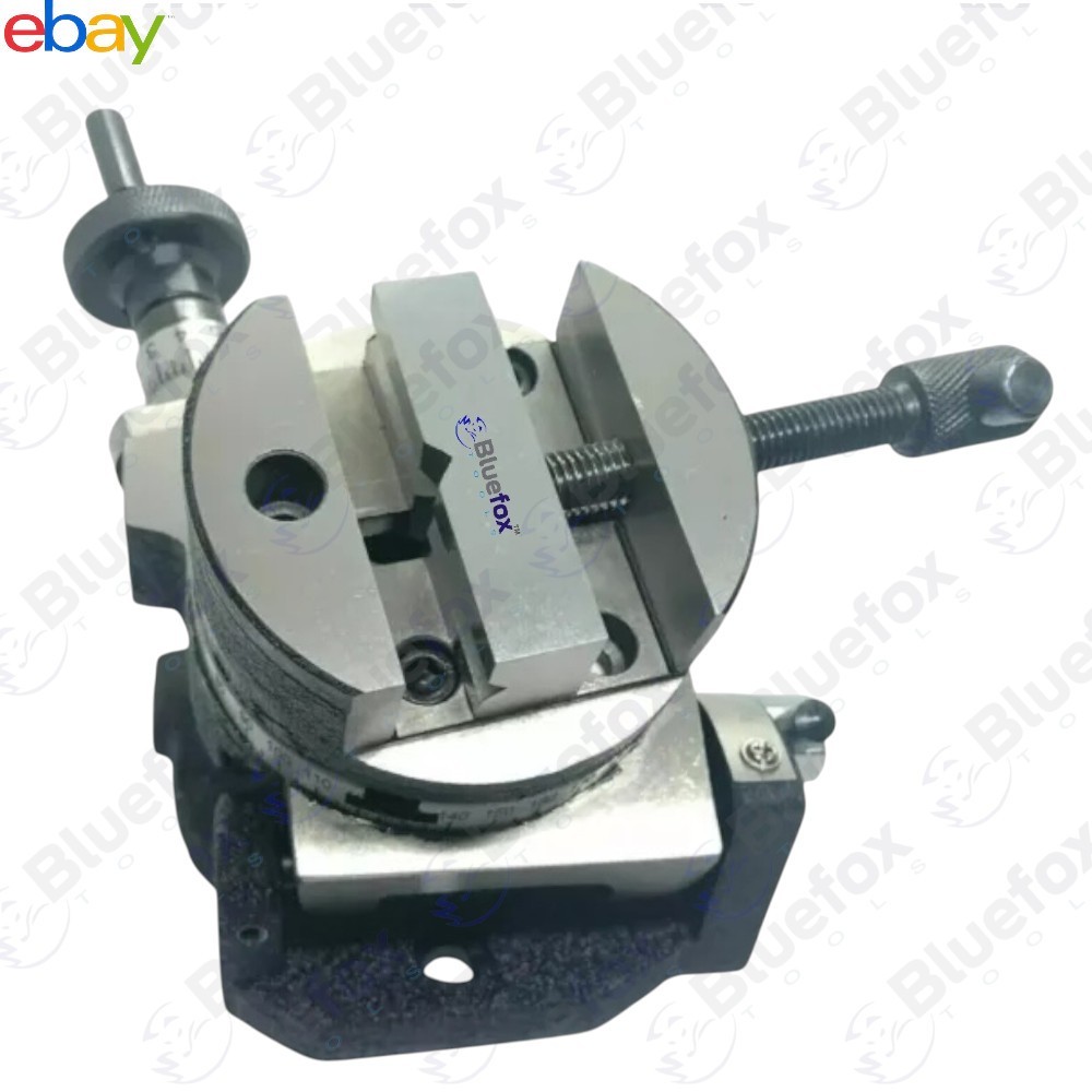 4" Inches Precision Tilting Rotary Table 4 Slot 100 mm With Vise Round Vice USA