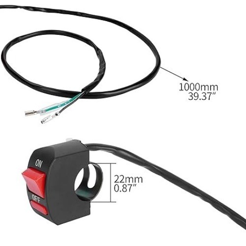 22mm Handle Bar Kill Switch, Kill On Off Switch for Engine Offroad Enduro Dirt B