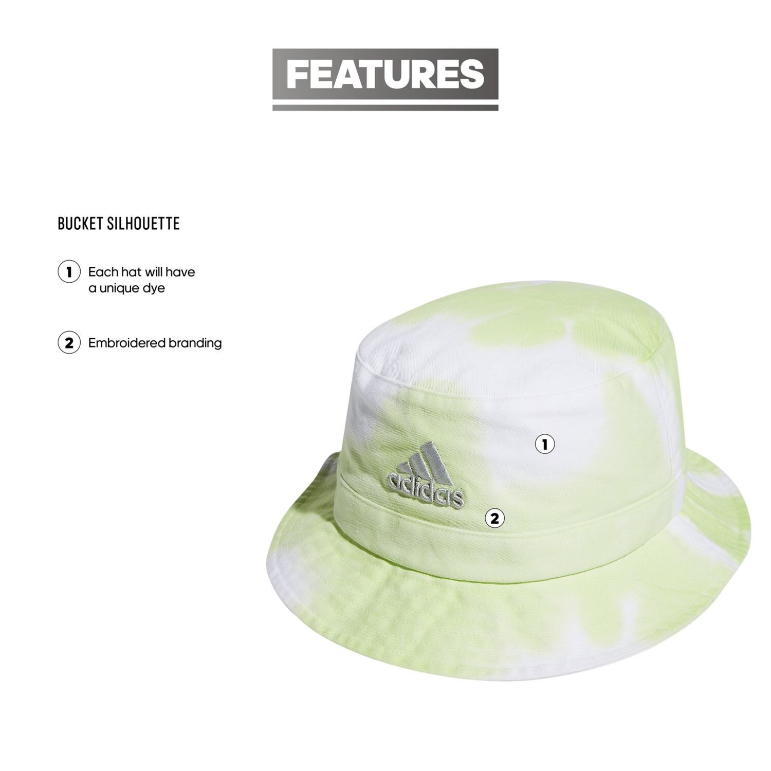 ADIDAS Almost Lime COLORWASH TIE-DYE BUCKET HAT WOMENS/MENS UNISEX OSFA One Size