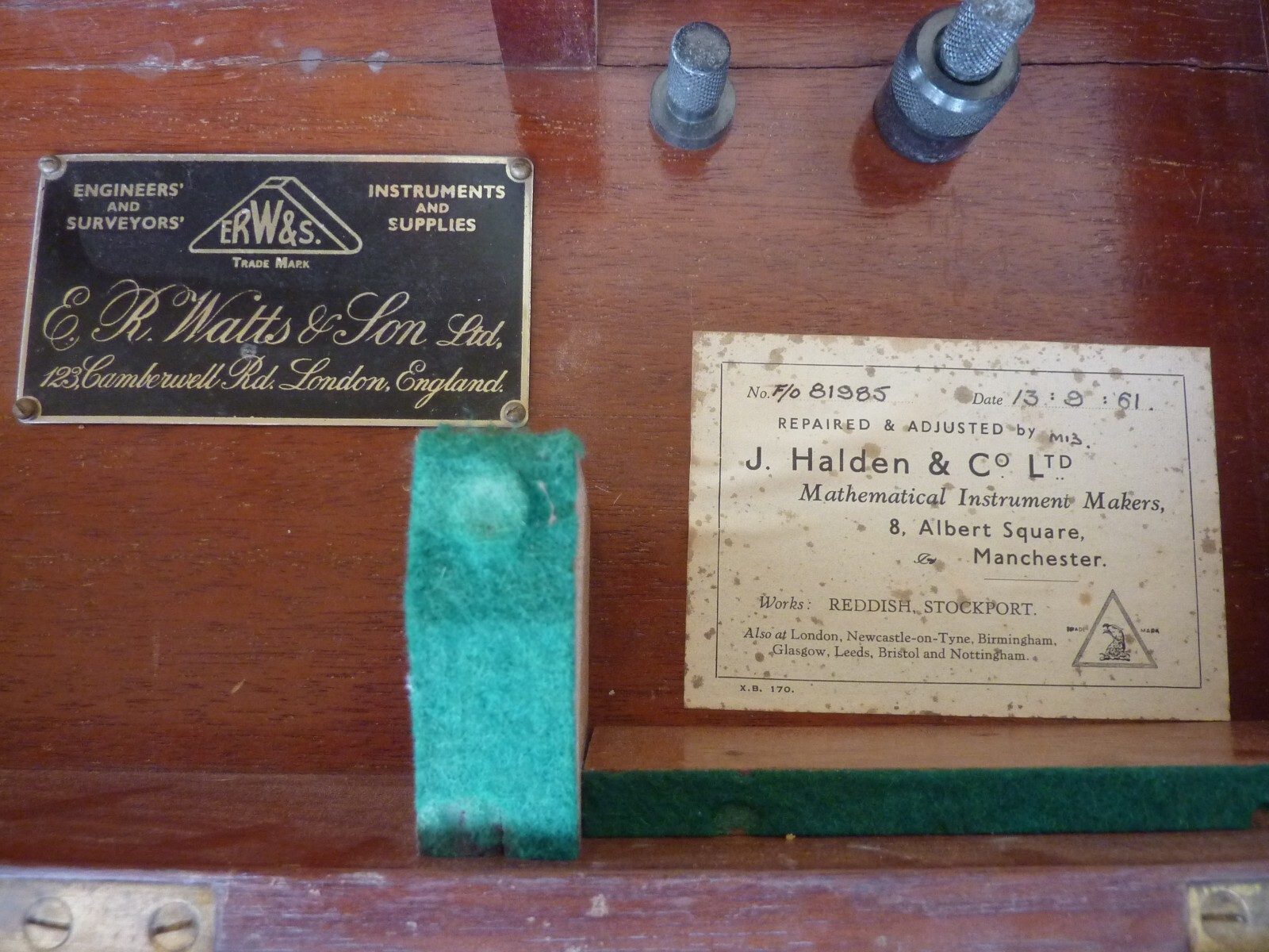 E R Watts, Vintage Theodilite