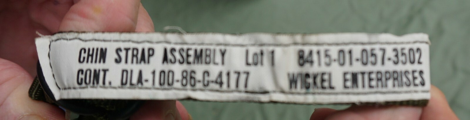 One Army Gentex SPH/4 Chin strap NSN 8415-01-057-3502 w tag (LOC = C2)