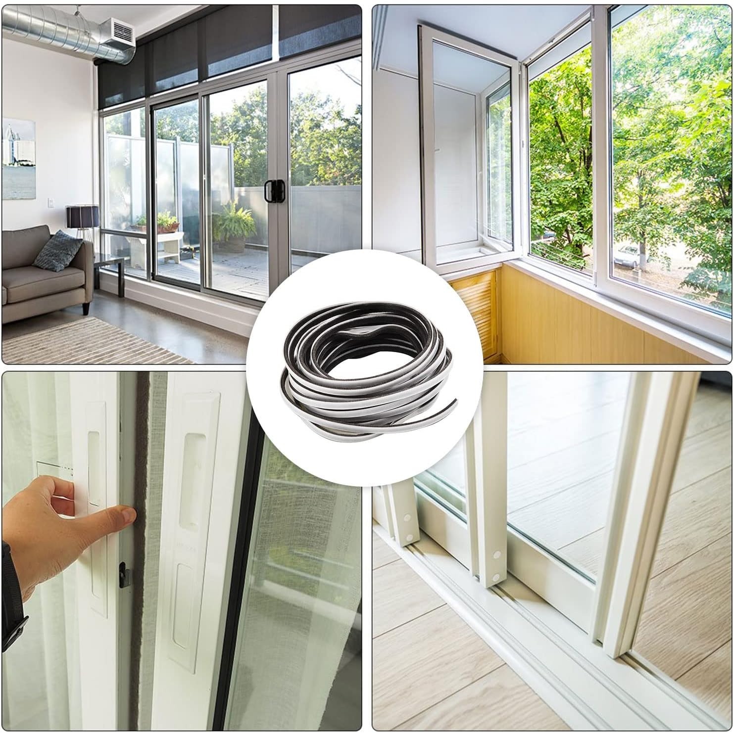 33FT Brush Weather Stripping - Weatherstripping for Sliding Windows/Glass Doors,