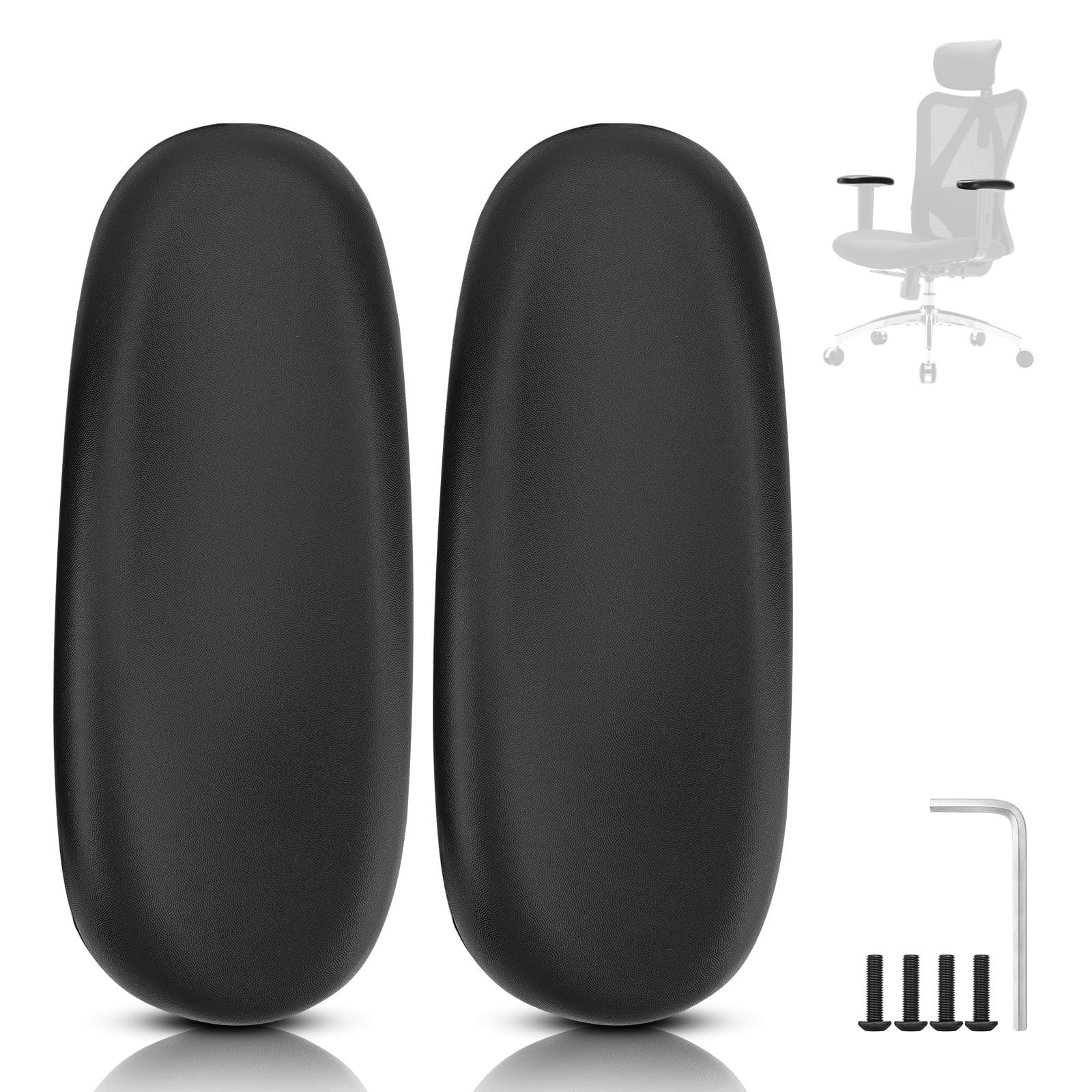 Armrest Pads Replacement for Sihoo M18 Chair Ergonomic Parts Arm Caps Black