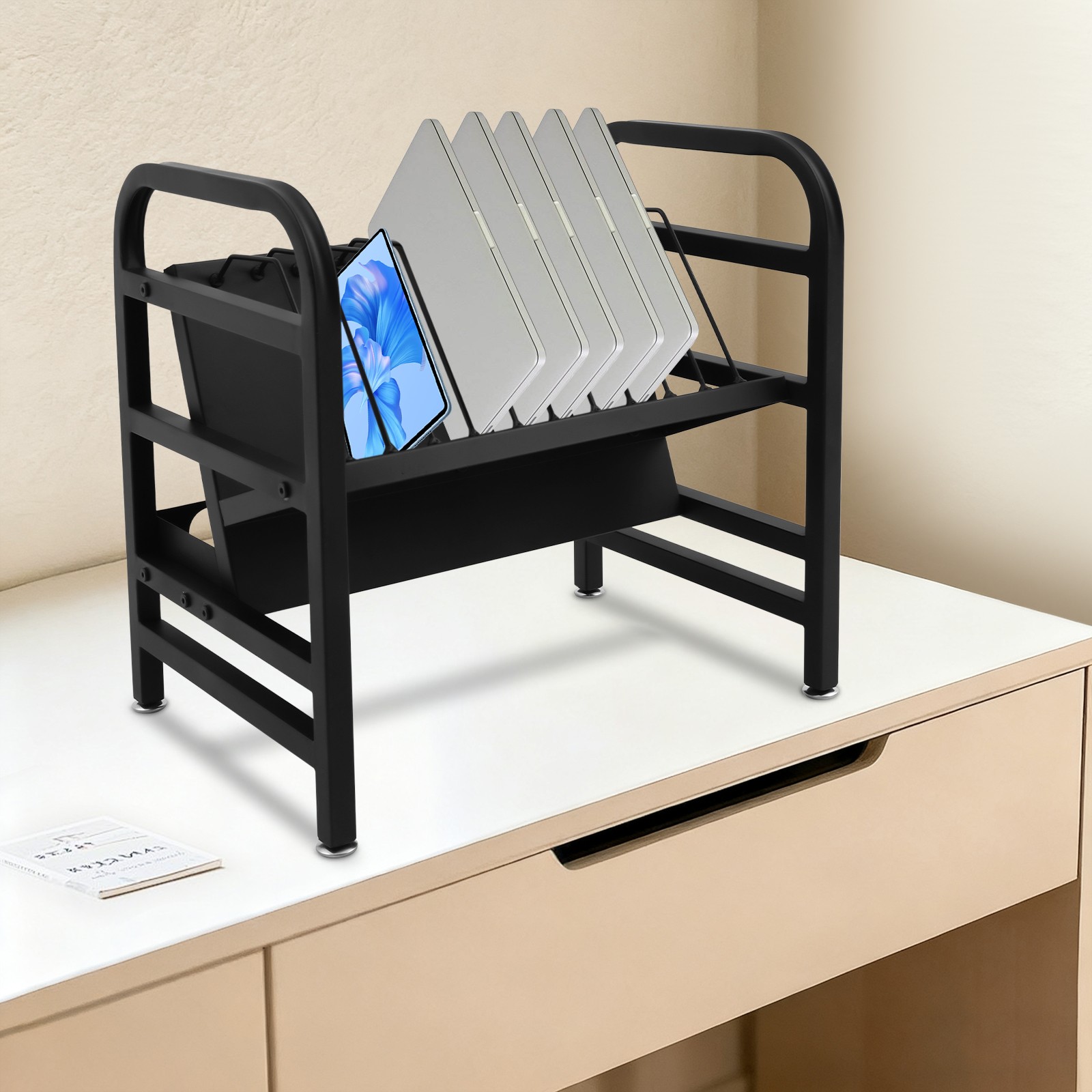 Open Tablet Computers Charging & Storage Rack, 12-Slot Storage Rack for iPads