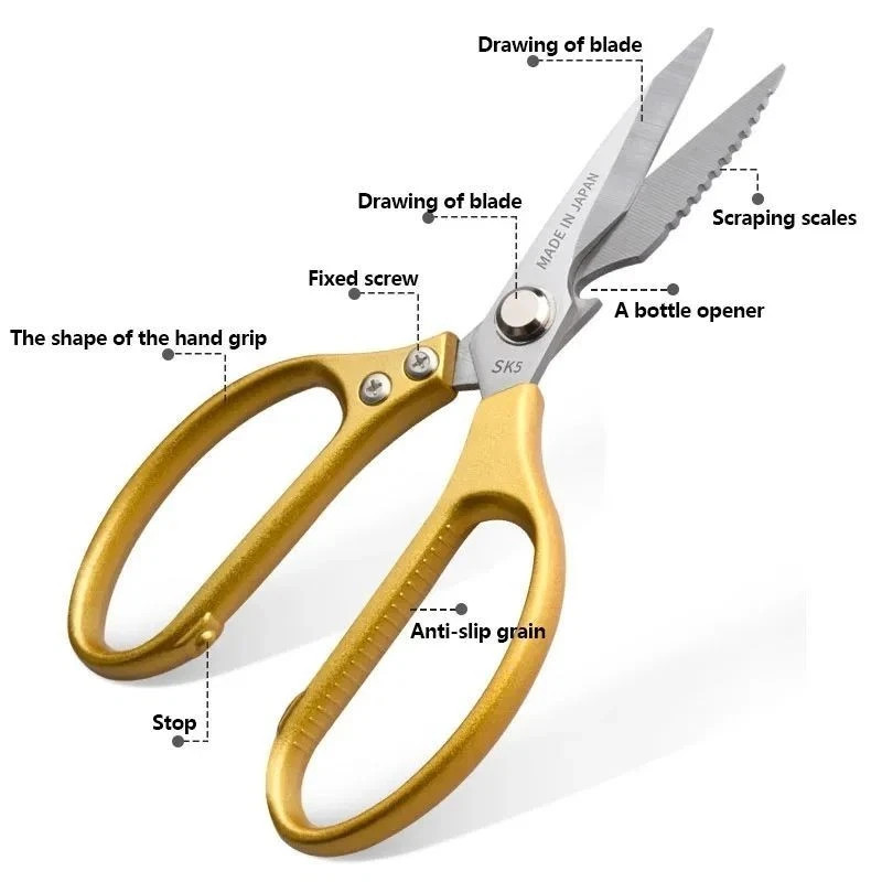 Kitchen Shears Heavy Duty Stainless Steel Multi-Function Kitchen Scissors Sharp