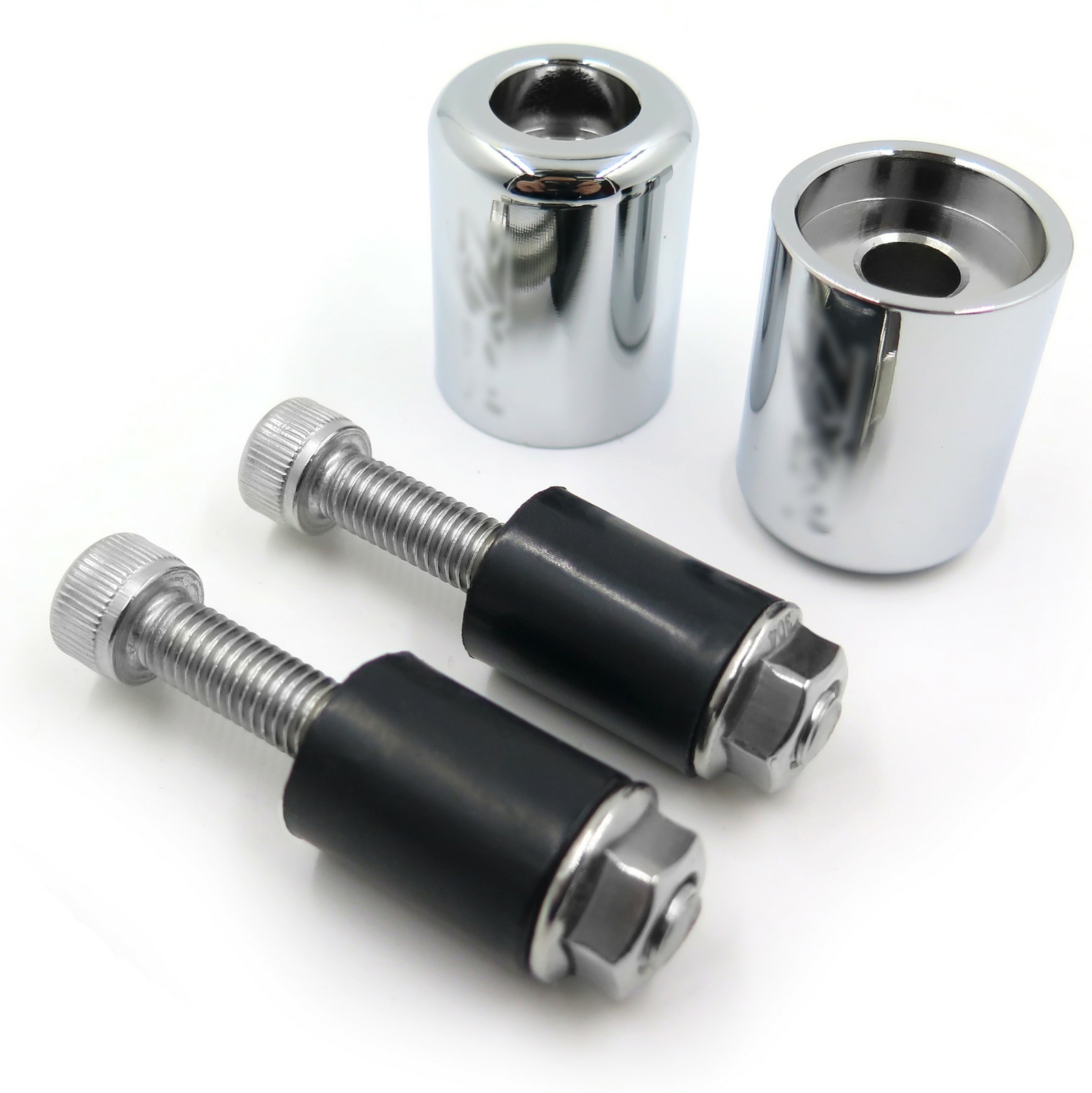For 94-03 Kawasaki ZX9/ZX9R 99-00 ZRX1100 Chrome Weight Bar Ends Sliders Rubber