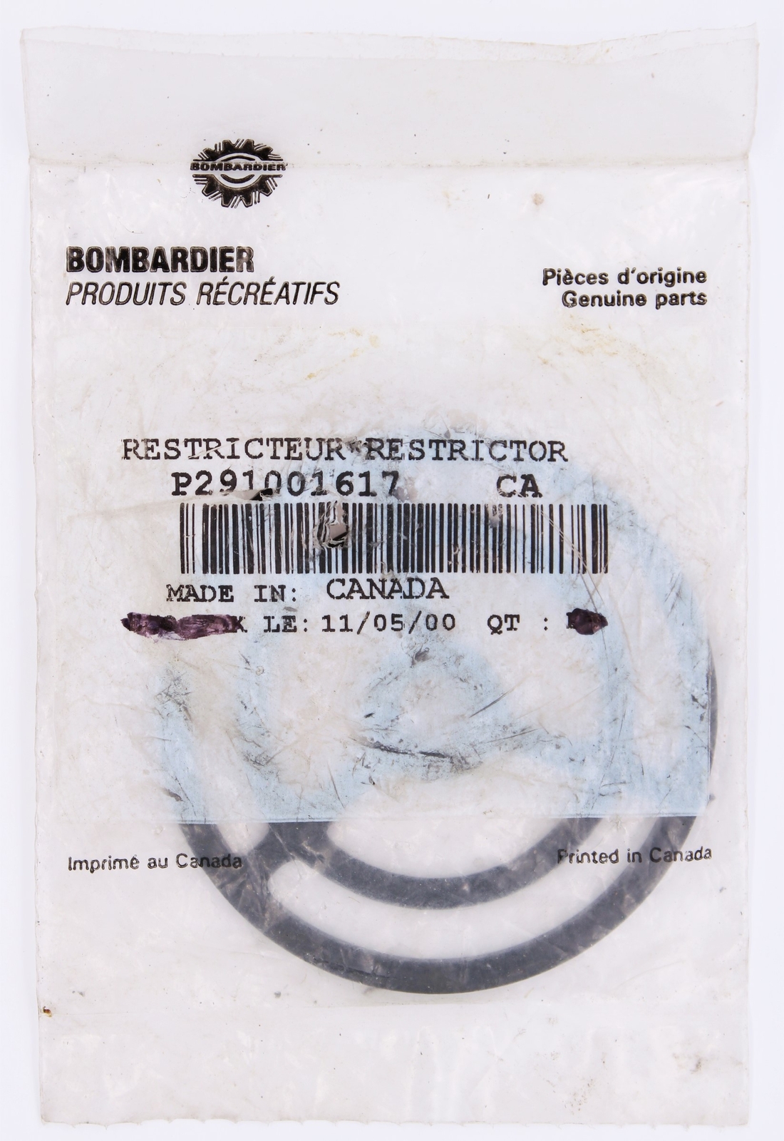 Bombardier Restrictor Part Number - 291001617