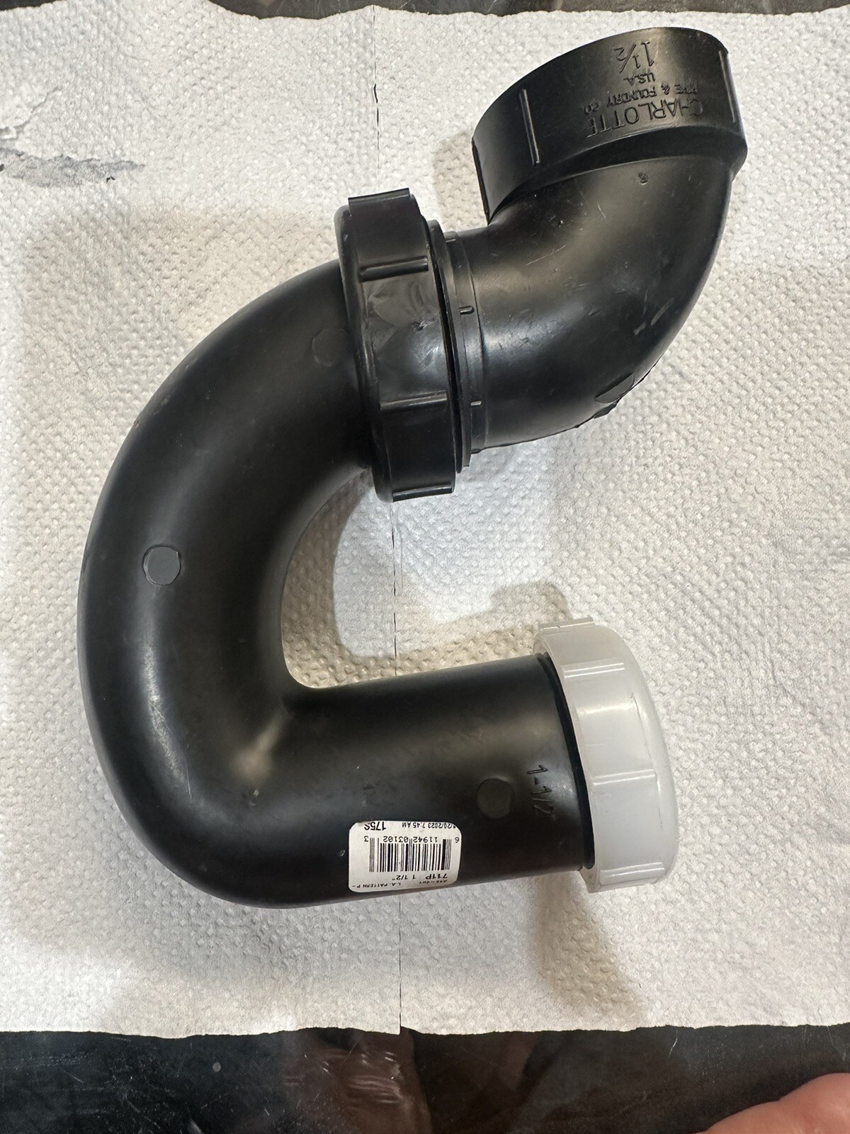 Pattern P-Trap with Union Less Clean Out,ABS/DWV,1.5 - 1.25-In. -ABS