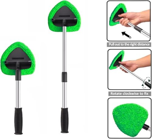 Car Windshield Cleaner Tool Bonnets,Microfiber Cleaning Cloth for Green