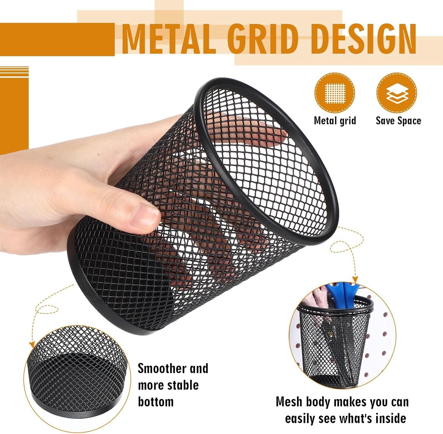 Multipurpose Pegboard Baskets with Hooks for Office and Home Organization