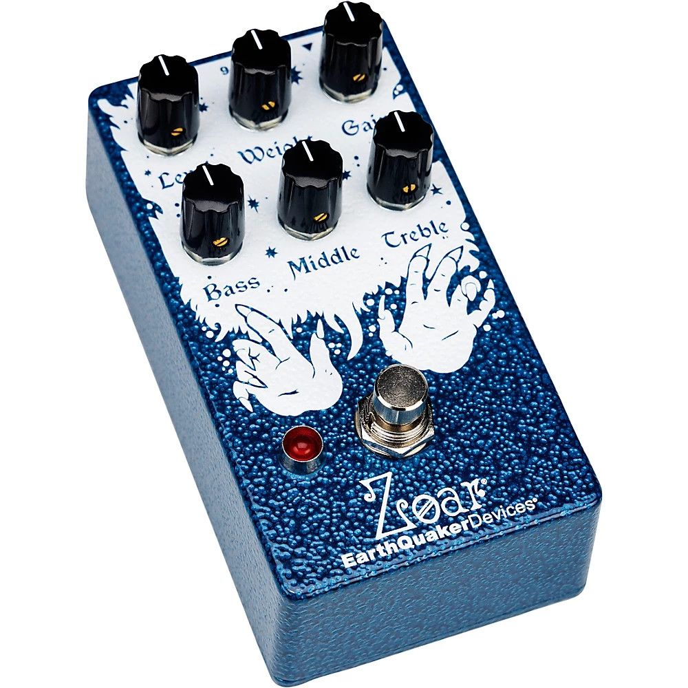 EarthQuaker Devices Zoar Dynamic Audio Grinder Distortion Effects Pedal Bl/White