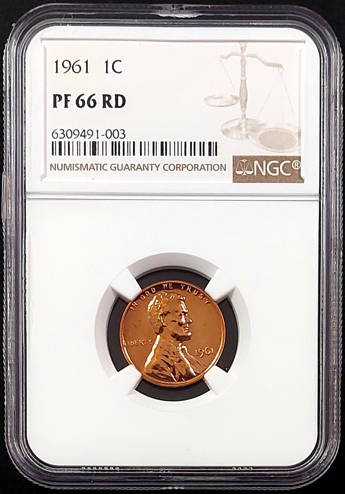 1961 Proof Lincoln Cent certified PF 66 RD by NGC! sku 91003
