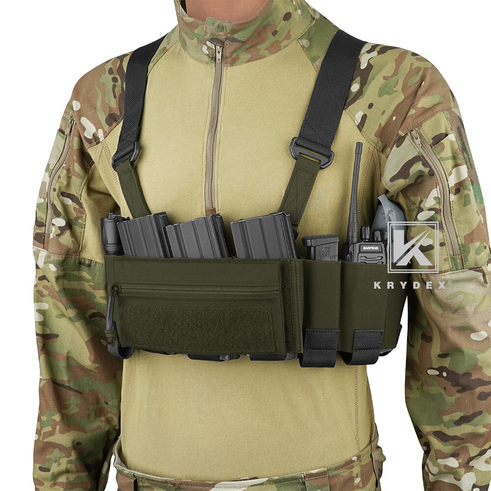 KRYDEX Concealed Carry Low-Vis Chest Rig Pouch Elastic Cummerbund Ranger Green