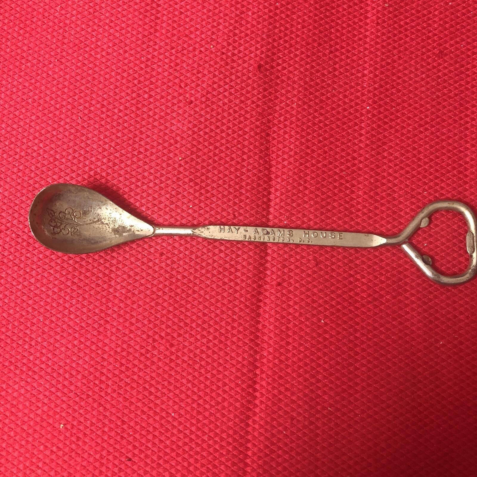Vintage Spoon Bottle Opener Hay Adams House Washington DC Rare Historical Hotel