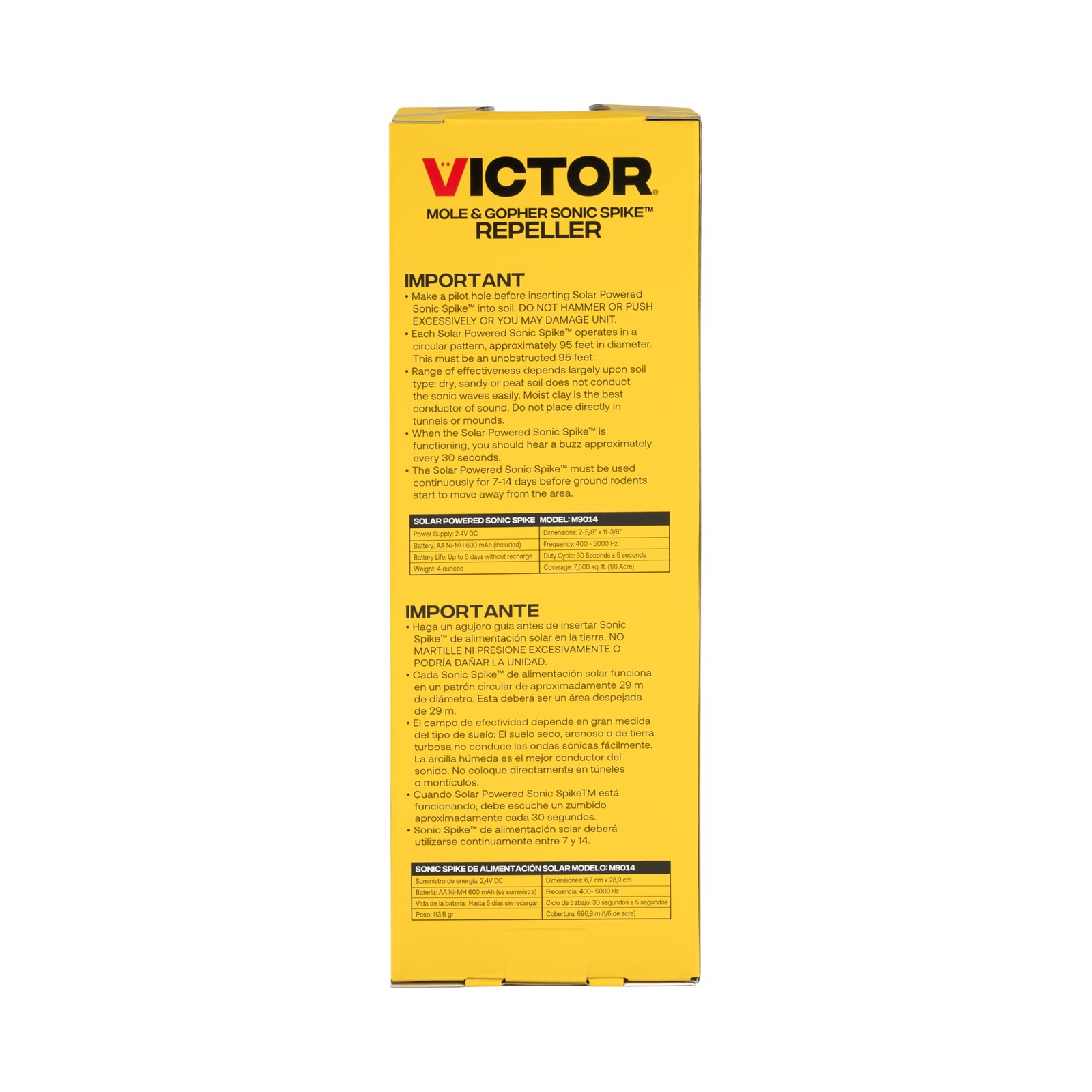 Victor M9014 Solar Powered Sonic Spike