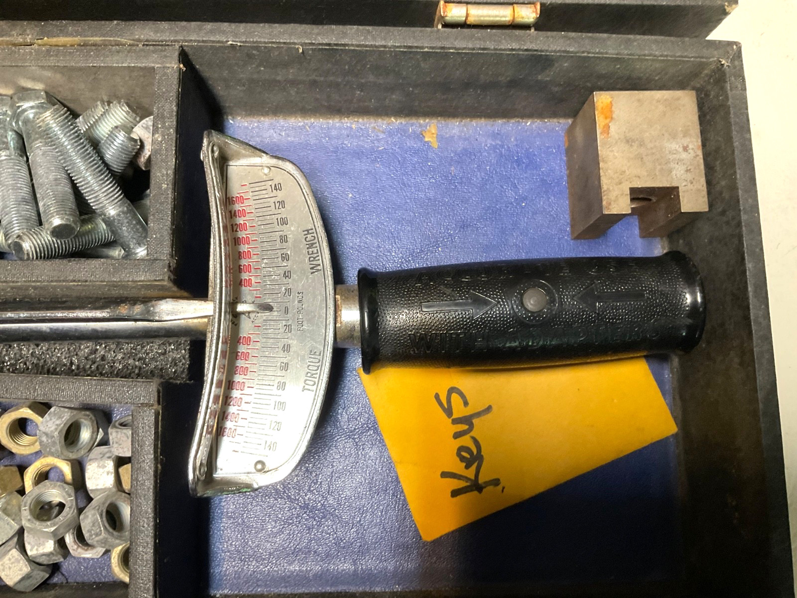 Vintage Bowman Torque Wrench in Case with Paperwork. Untested.