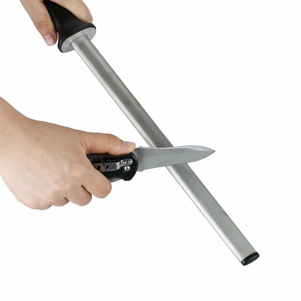 10'' Oval Diamond Knife Sharpener Kitchen Knife Sharpening Rod With ABS Handle