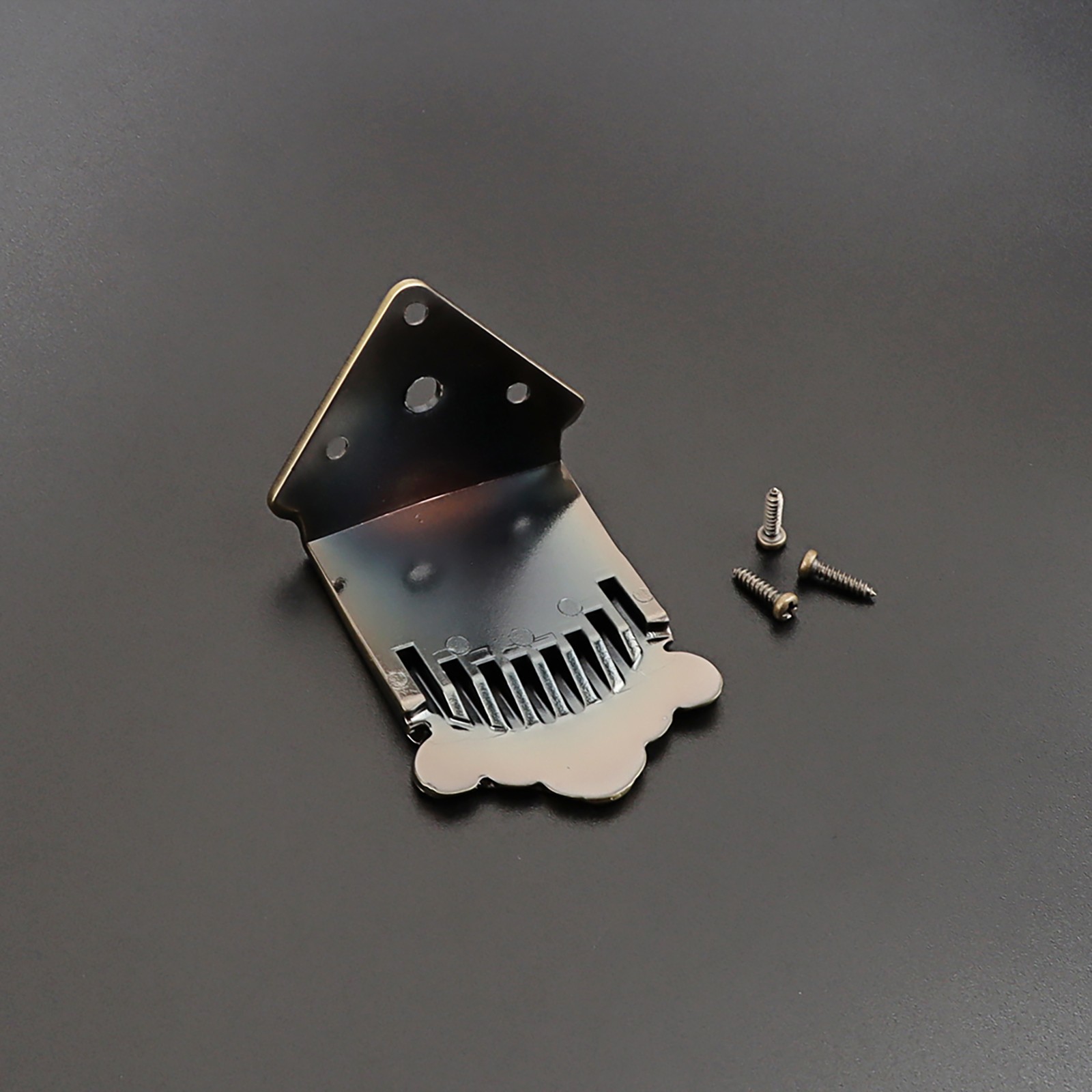Metal Bronze 8-String Mandolin Tailpiece Feather Pattern Instrument Part