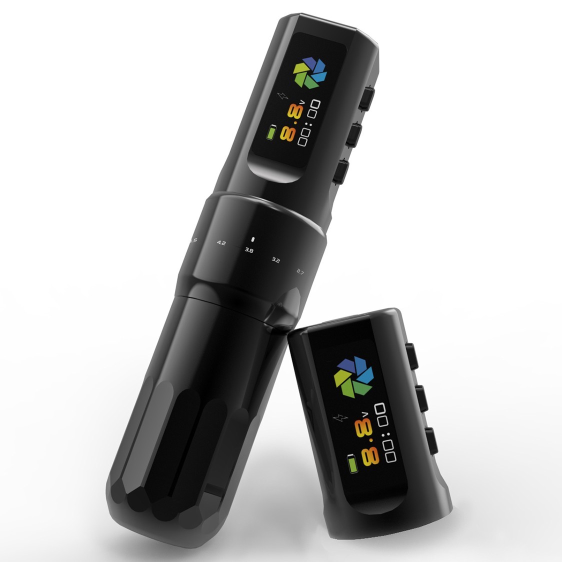 Wireless Rotary Tattoo Pen Machine Adjustable Stroke 2PCS 2000mAh Batteries