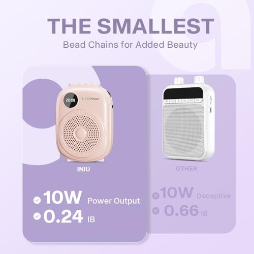 Voice Amplifier for Teachers, Portable Bluetooth Wired Pink Wired Amplifier