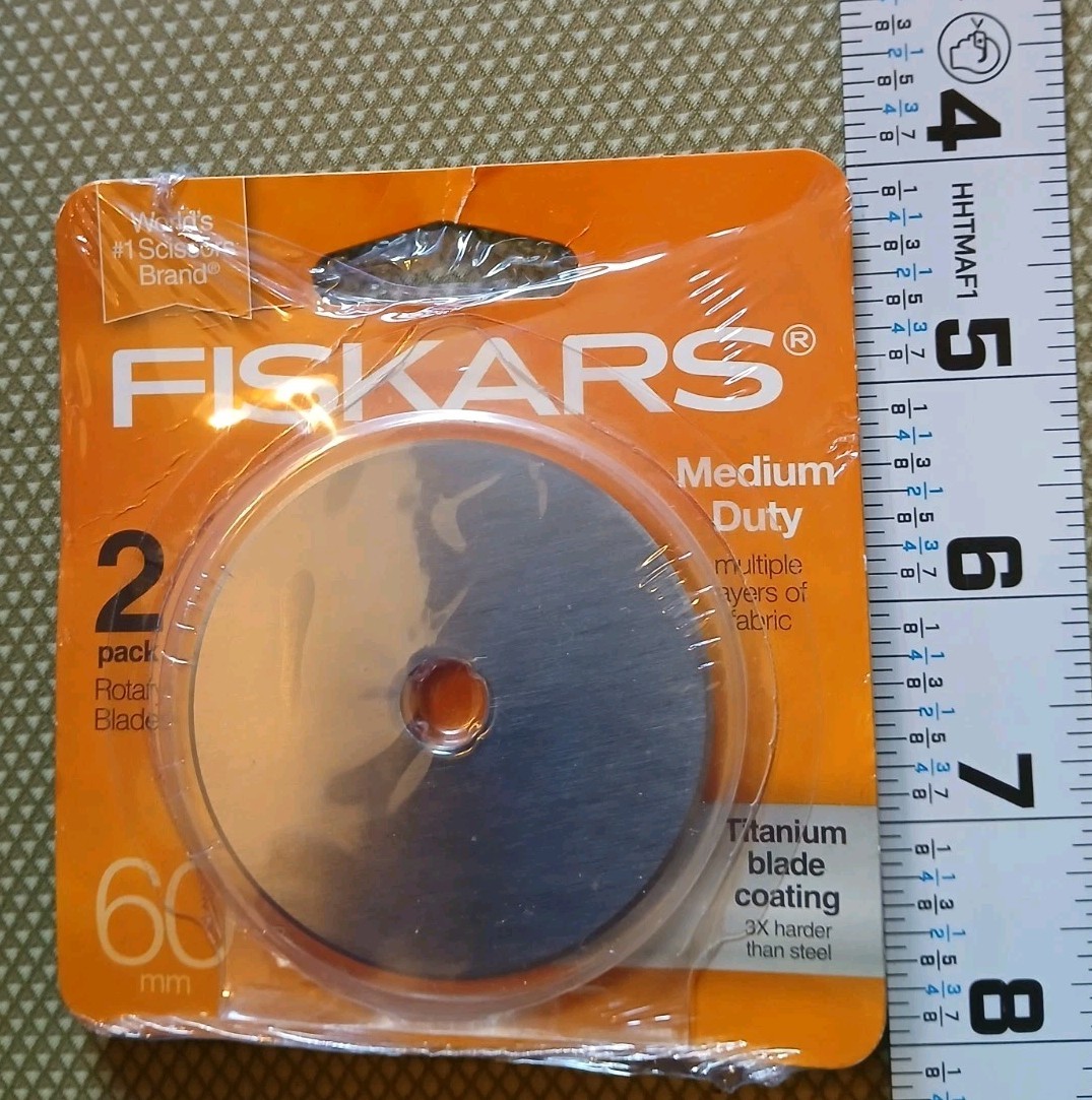 Fiskars 60mm Titanium Rotary Replacement Blades, 2-Pack