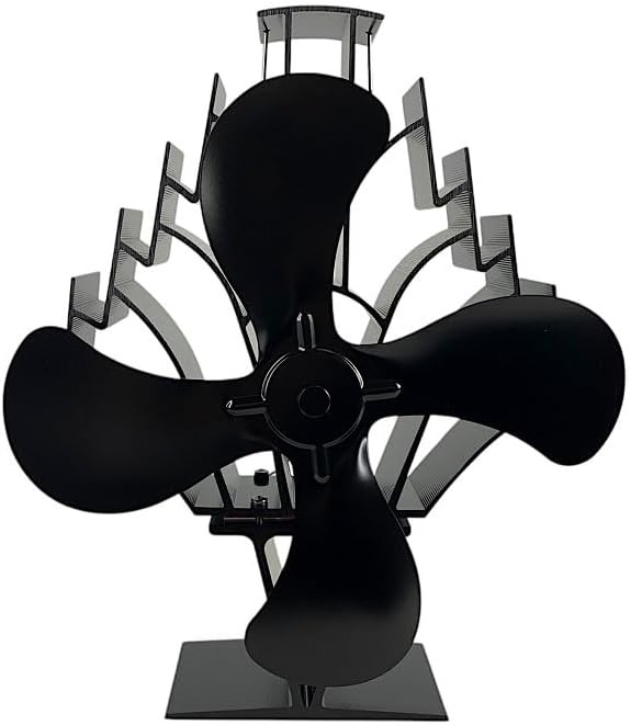 Heat Powered Stove Fan for Freedom Stoves Wood & Pellet Burners: Large, Black