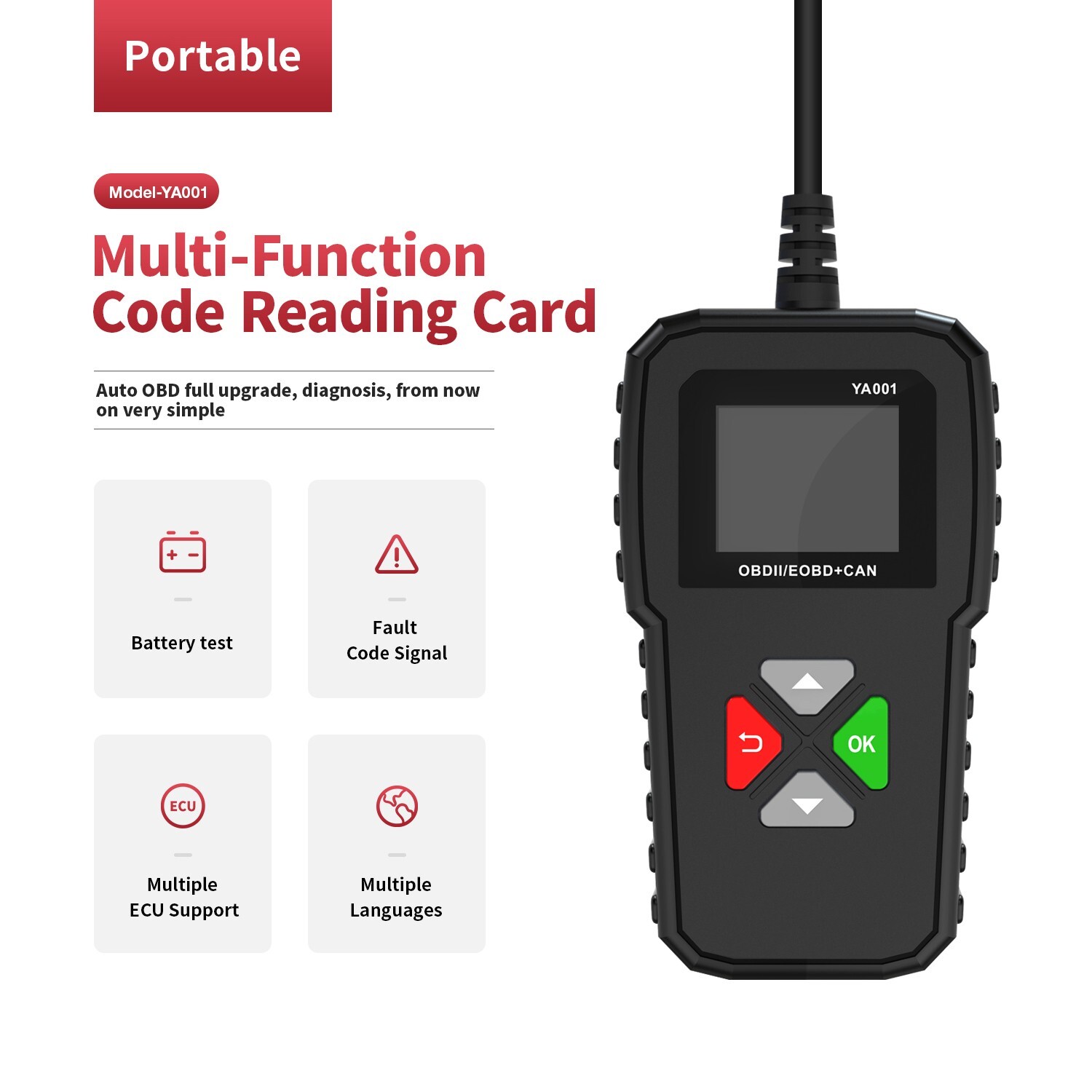 Automotive OBD2 Scanner OBD Code Reader Car Engine Fault Light Diagnostic Tool