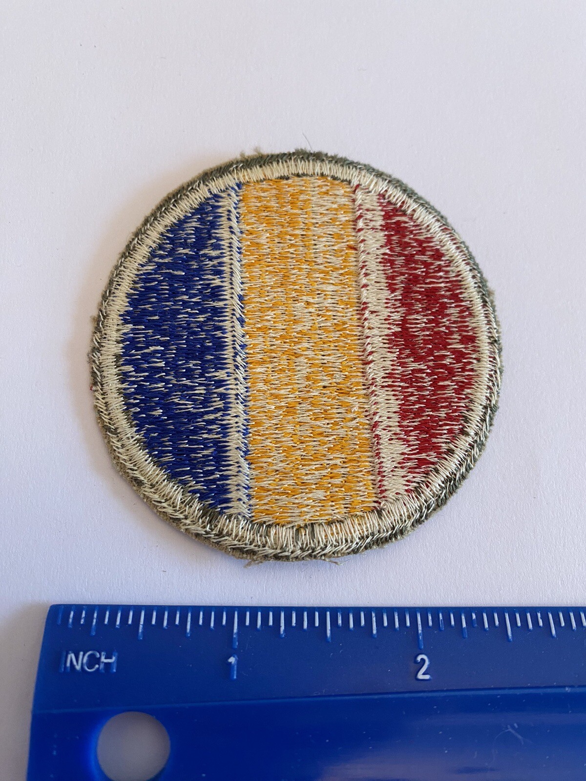 US Army Replacement And School Patch Round Yellow Blue Red INV5498