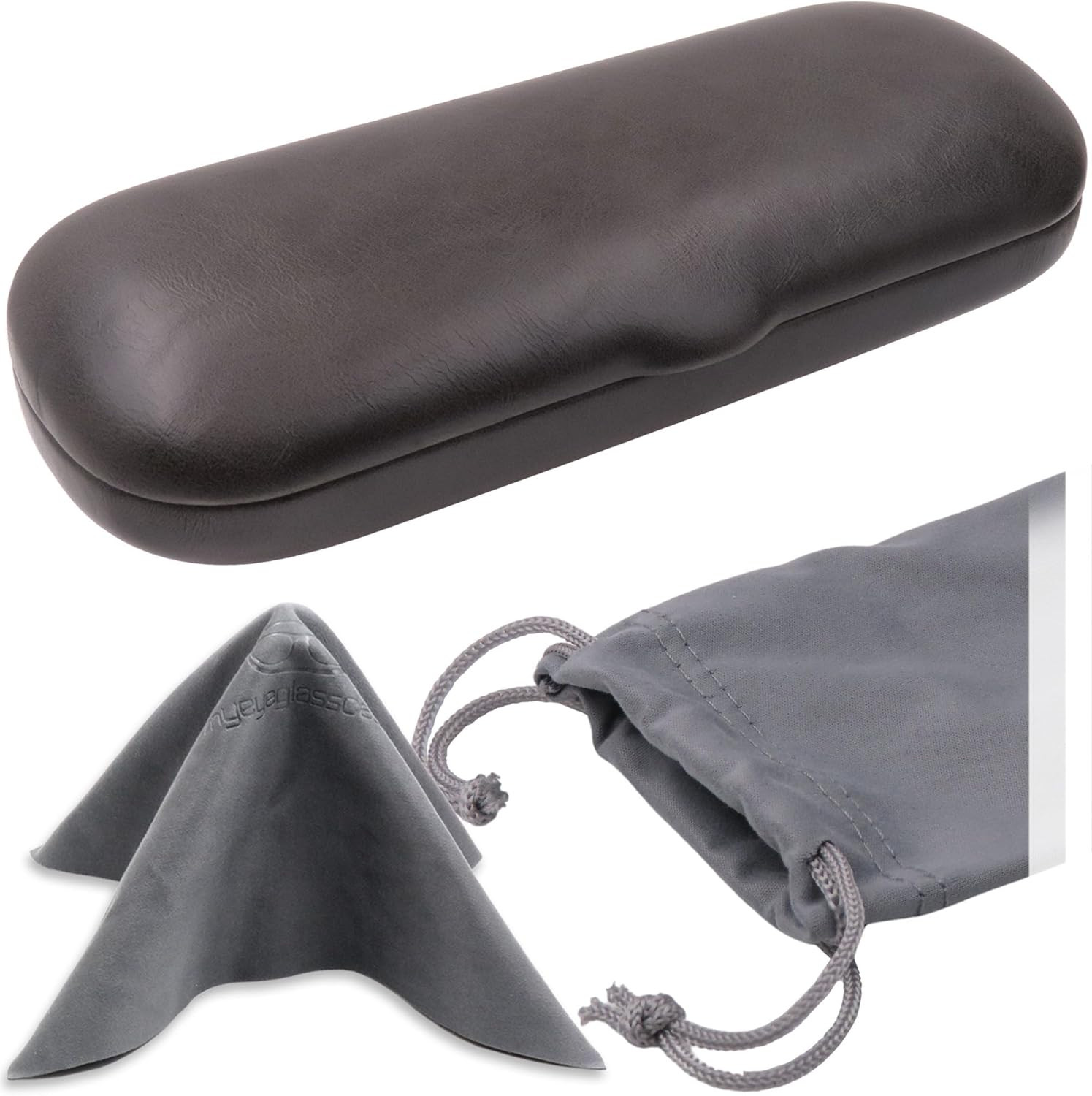 Men Small Glasses case - Eyeglasses Hard Shell Holder Pouch & Cloth-Reading Slim