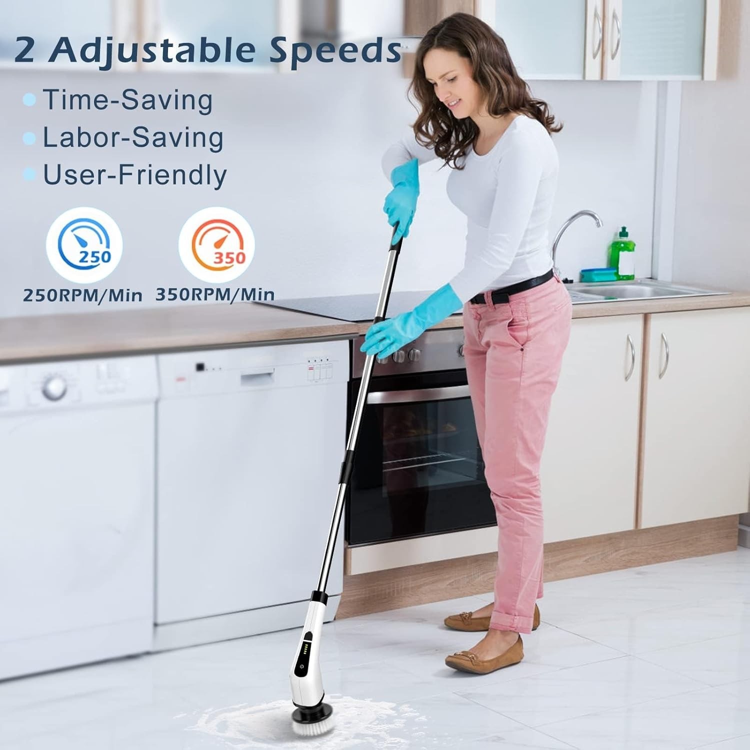 Electric Spin Scrubber, Cordless Cleaning Brush Scrubber for Home, 8 Replacea...