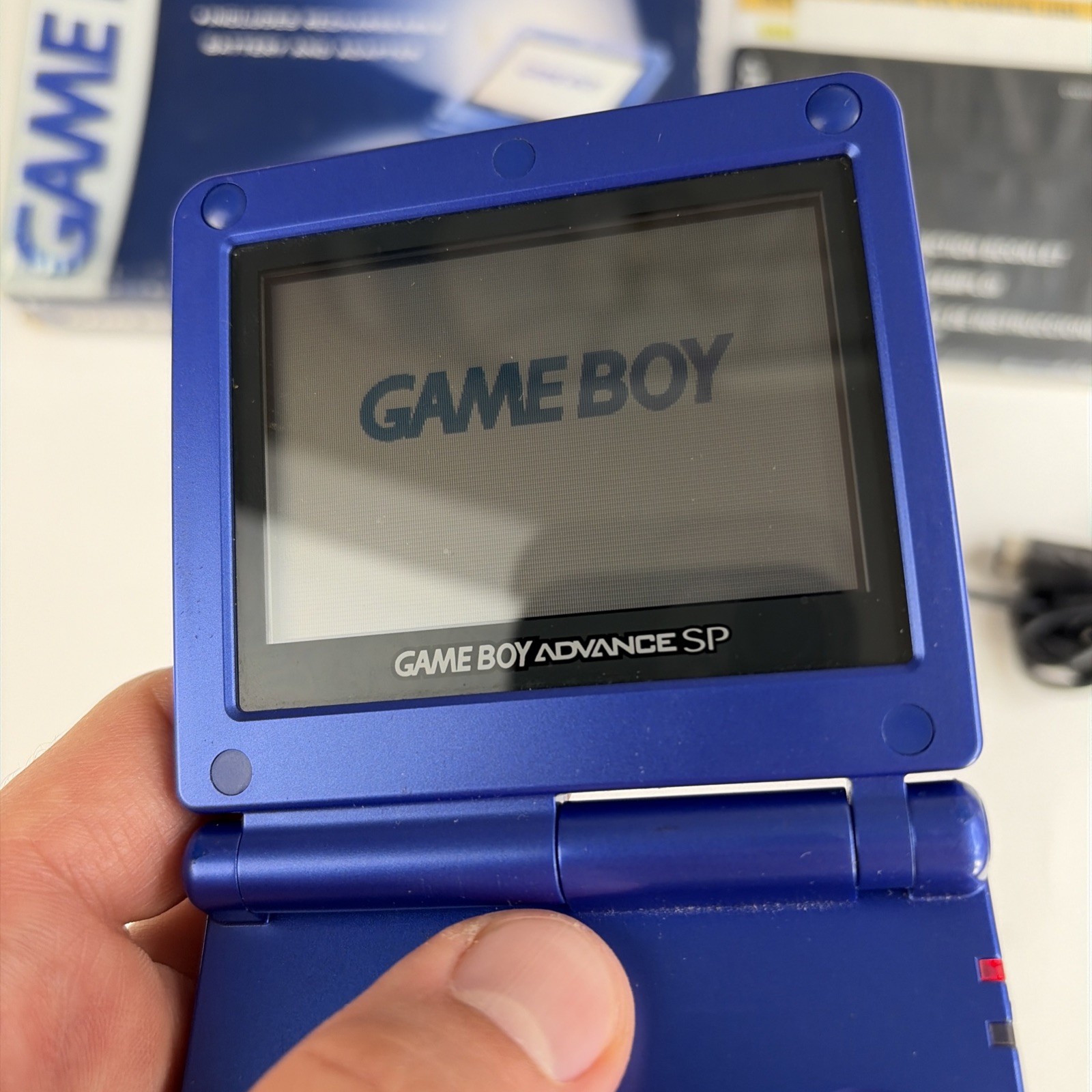 Nice! OEM Nintendo GameBoy Advance SP In Box Cobalt Blue System Complete