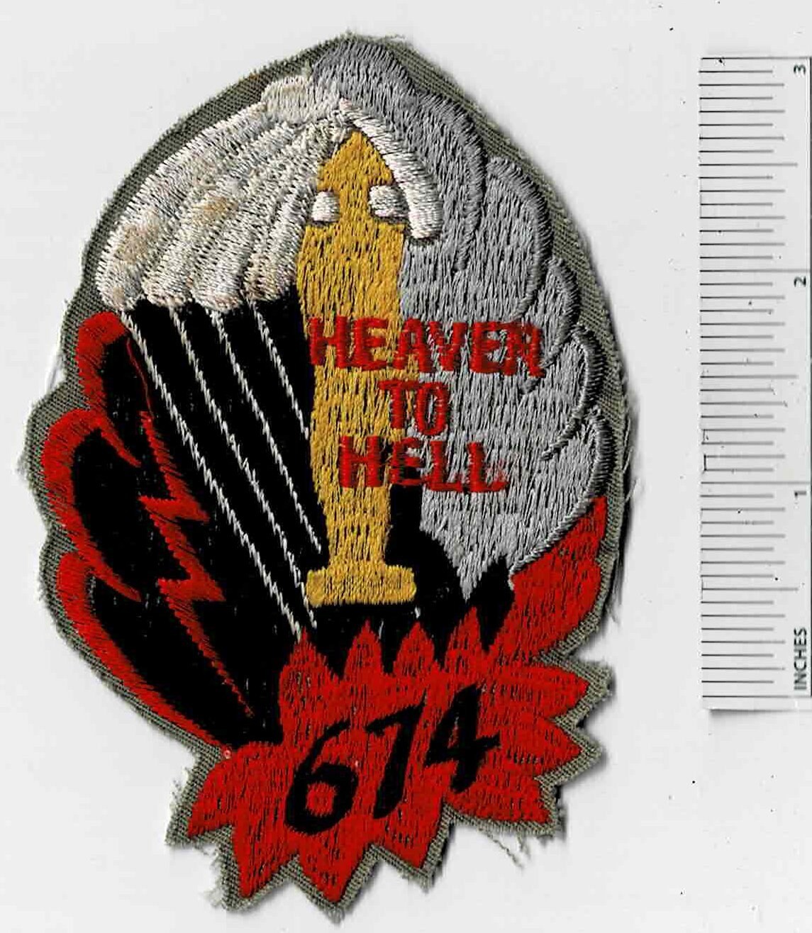Vietnam War HEAVEN To HELL 674th Airborne Field Artillery US Army Shoulder Patch
