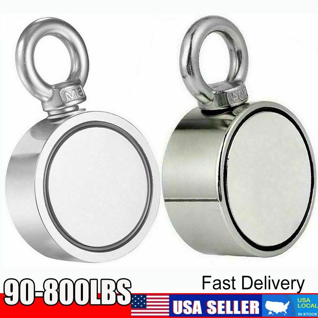 400-600LB Super Fishing Magnet Neodymium PullForce Hook Retrieving Treasure Hunt