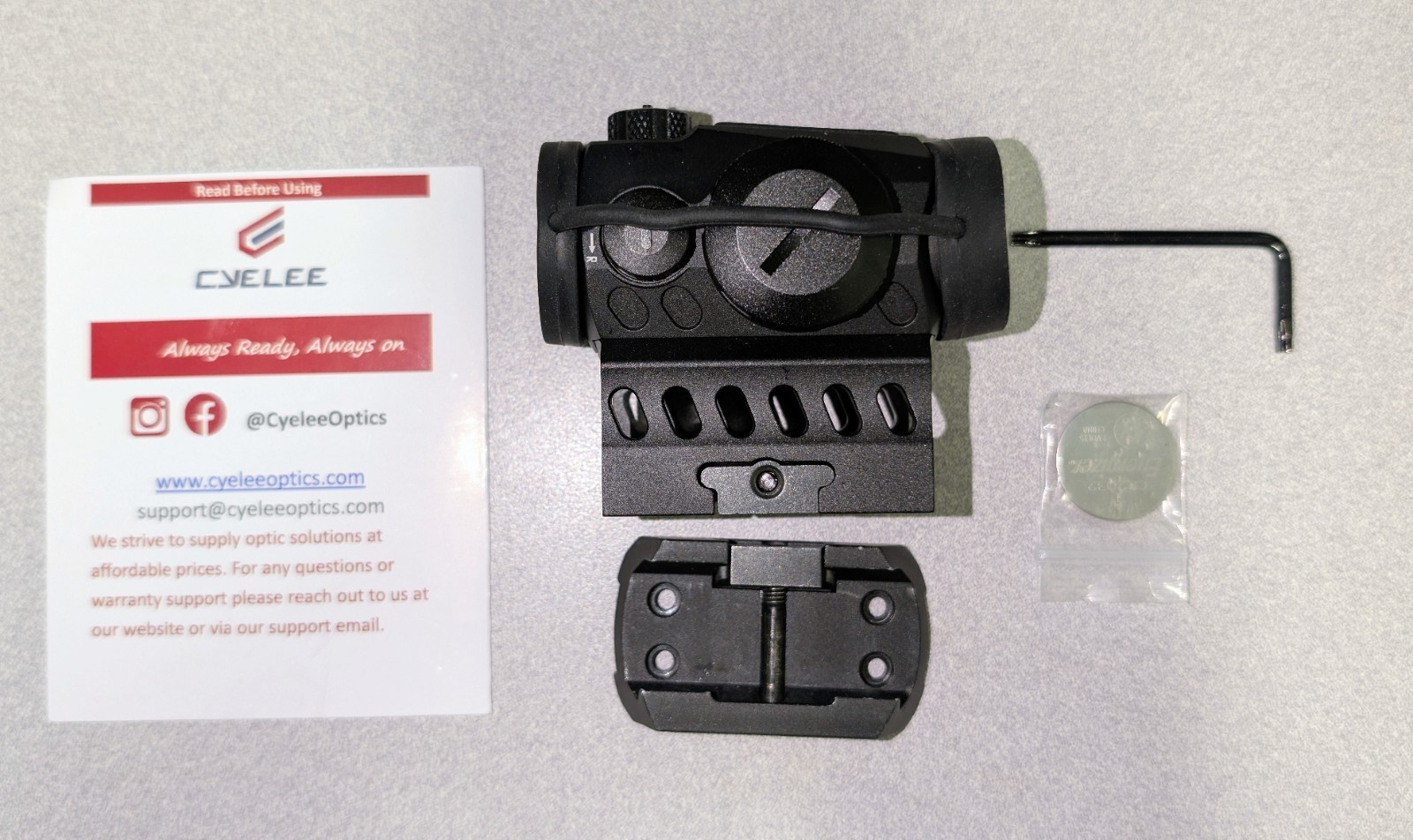 Cyelee GT10 Green (Not Red) Dot Optic Sight 3 MOA Shake Awake