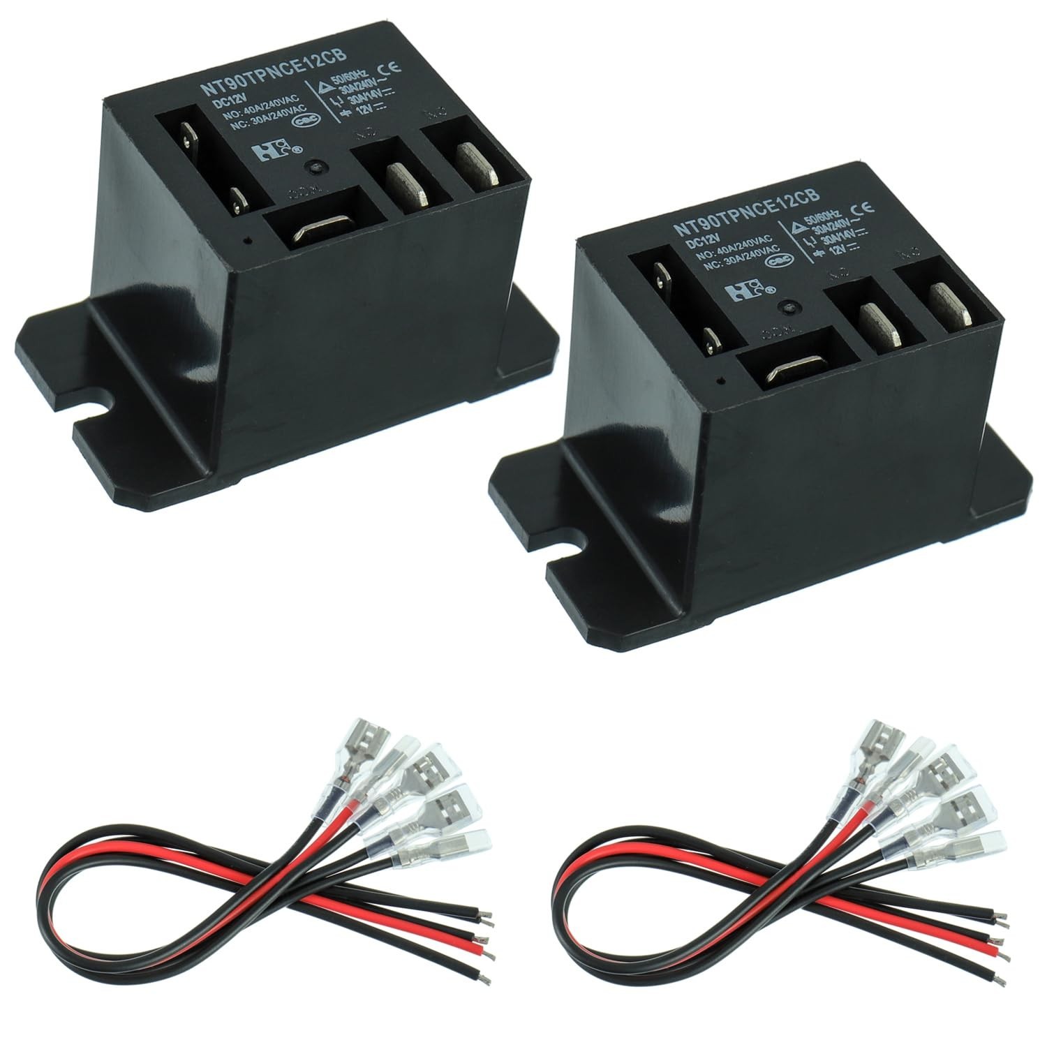 2PCS Power Relay AC120V Coil, 30A SPDT(1NO 1NC) 120 VAC with Flange Mou