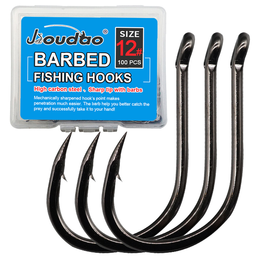 Octopus Hook Offset Crooked Mouth Barbed Fishing Circle Hooks Freshwater Black