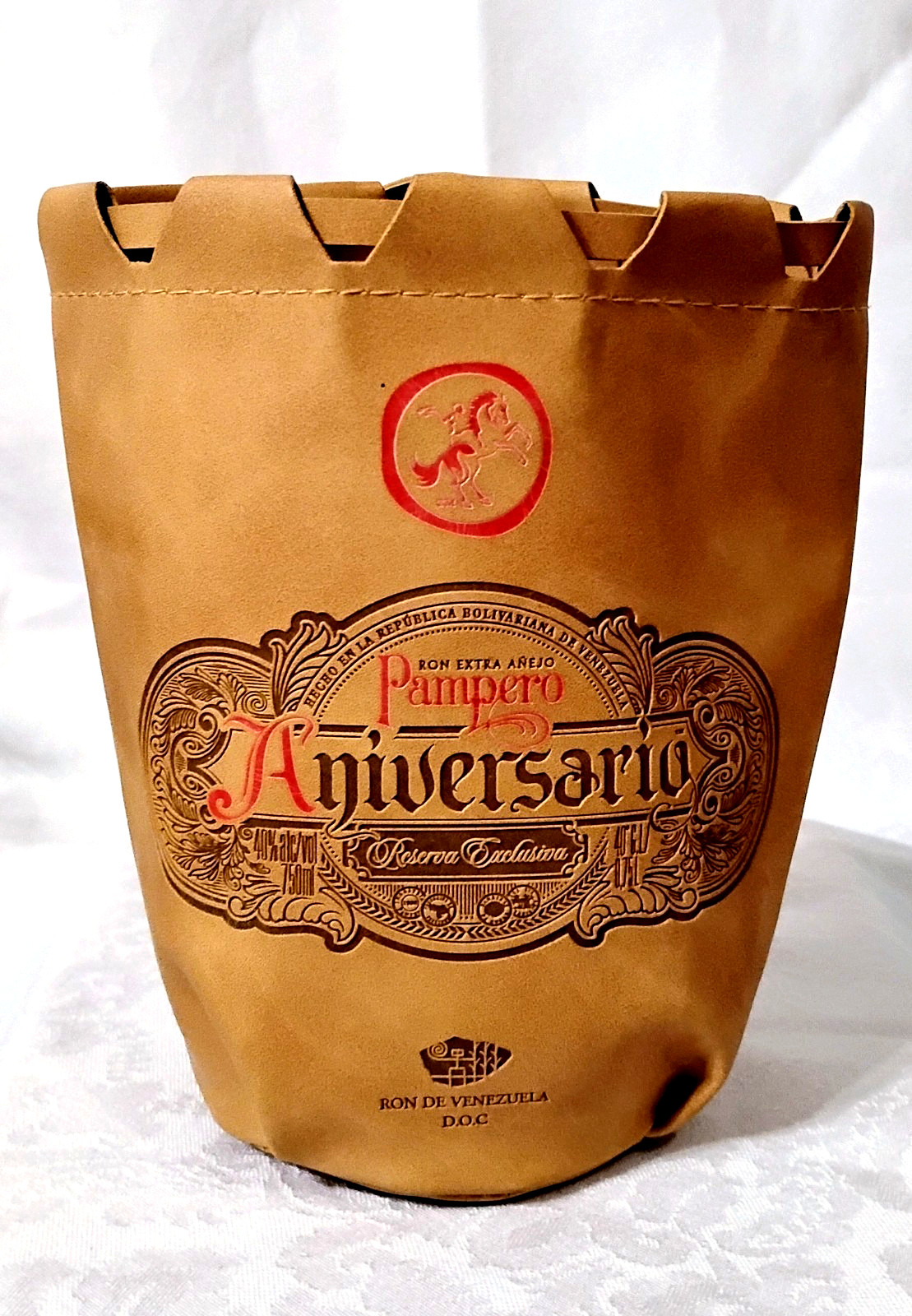Pampero Aniversario Leather Rum Bag Pouch -Venezuela-Collectible Bar Decor –