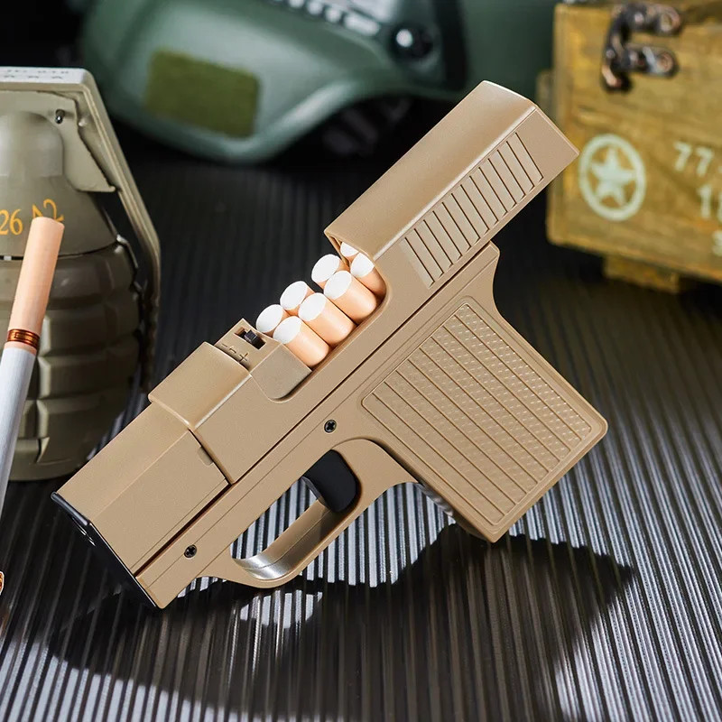 2025 New Clip Gun Type Butane Gas Lighter Three Capacity Cigarette Holder Windpr